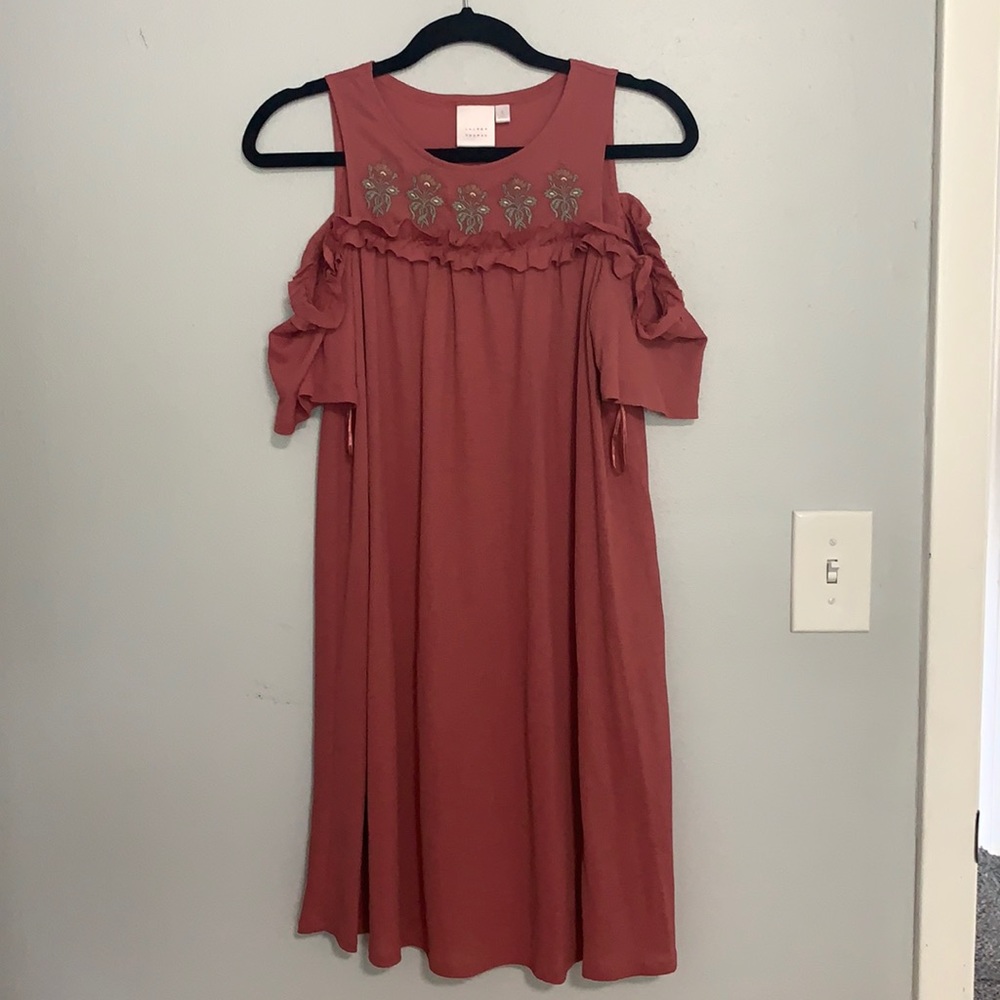 Mauve Cold shoulder dress